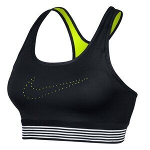 Nike Pro Dri-FIT Classic GRX Sports Bra – Black/Neon – Size Large